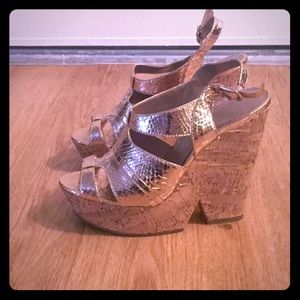Bronze BCBG heels