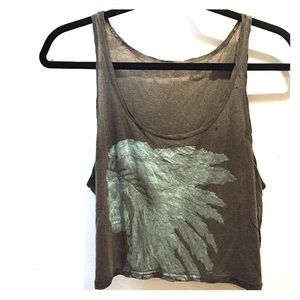 Brandy Melville teal skull tank