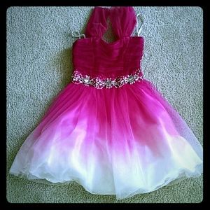 Pink ombre prom dress