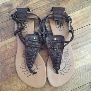 Dark brown gladiator sandals