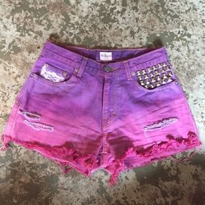 Calvin Klein handmade purple pink festival shorts