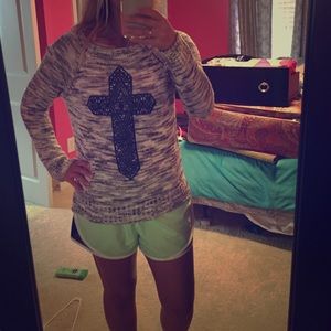 Grey/black cross sweater