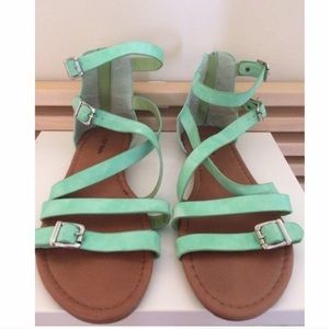 Turquoise gladiator sandals