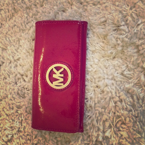 Michael Kors Patent red wallet