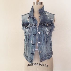 Rag & Bone Destroyed Denim Vest size medium