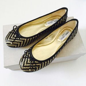 🚫SOLD🚫Jimmy Choo Ballerina Metallic Woven Flat