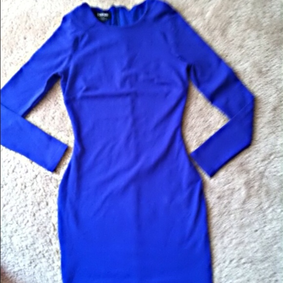 Full blue long sleeve Dress BEBE xxs