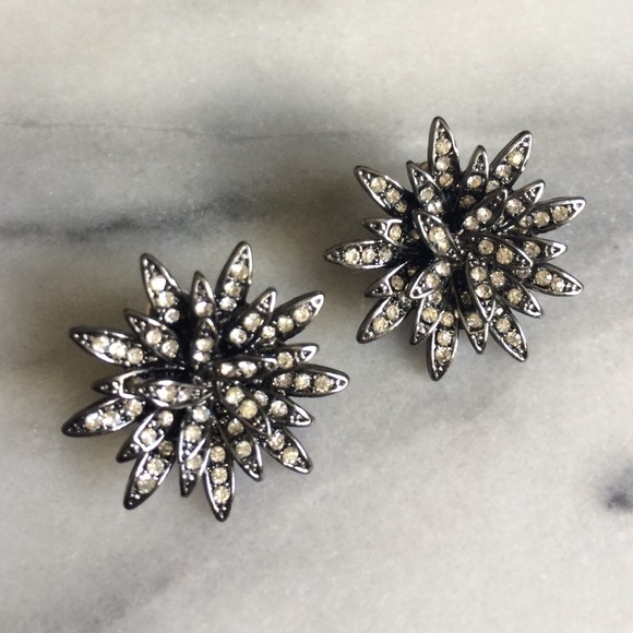 J.Crew Hematite Starburst Crystal Studs