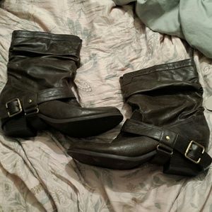 Charlotte Russe brown slouch cowboy boot