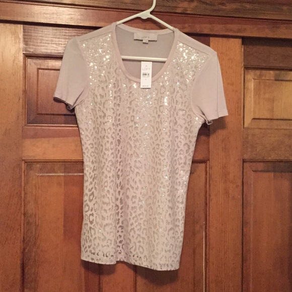 NWT LOFT Sparkle Front T-Shirt