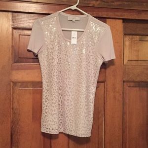 NWT LOFT Sparkle Front T-Shirt