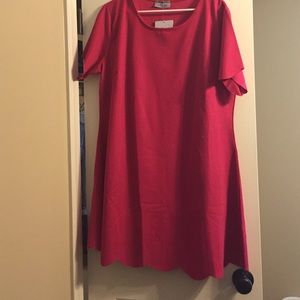Hot Pink Scallop Hem Dress
