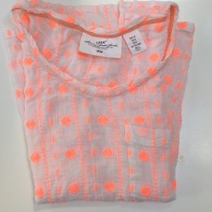 H&M neon and white embroidered shirt