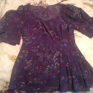Dark purple/blue patterned top
