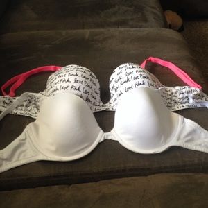 2 PINK VS lightly bra and crew neck bundle!