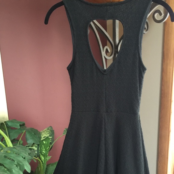 Textured Black Flare Dress - Picture 3 of 3