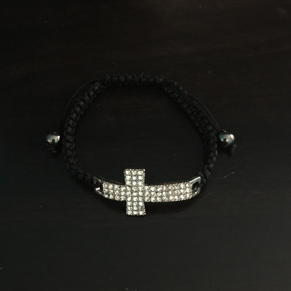 Black cross bracelet