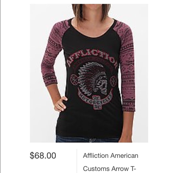 Affliction 3/4 sleeve tee.