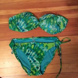 Victoria's Secret tie-dye bandeau swim top