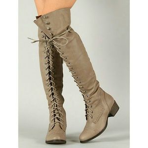 Lace up over the knee boots
