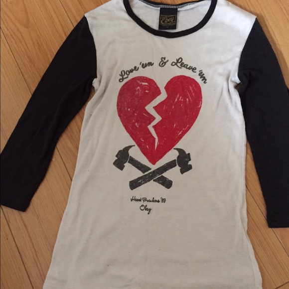 Authentic women's obey Baseball tee