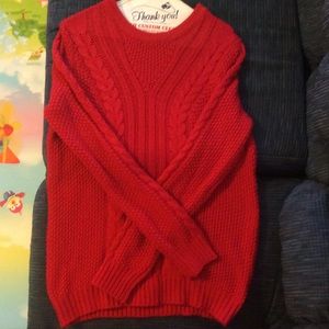 Forever21 Long Red Sweater size Small