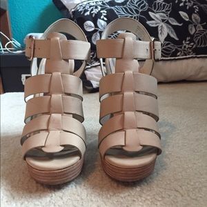 Tan Aldo chunky heels
