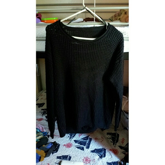 Cutout Knit Sweatshirt