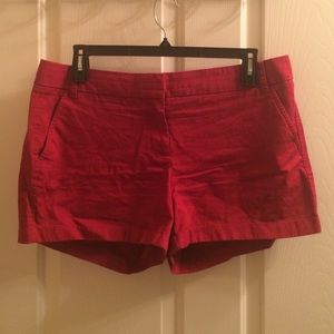 Red J.Crew 3" chino shorts