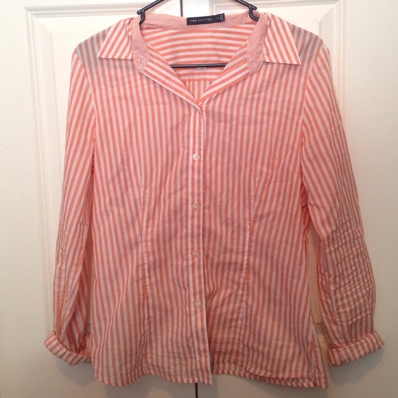 Striped Button-Down (peach color)
