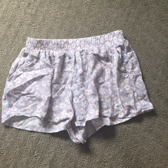 Lavender/coral/white shorts