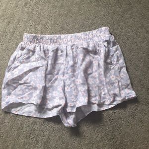 Lavender/coral/white shorts