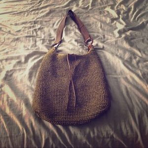 Oversized straw bag