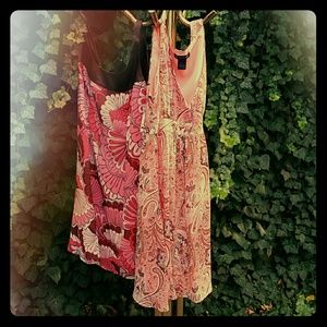 2 NICE INC dresses pinks, corals, brown
