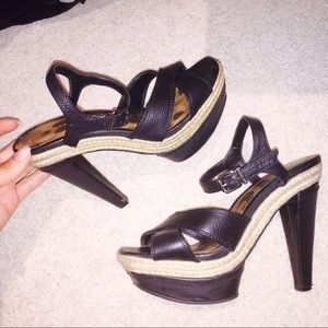 SOLD 💋 Gianni Bini Black Leather High Heels 6.5