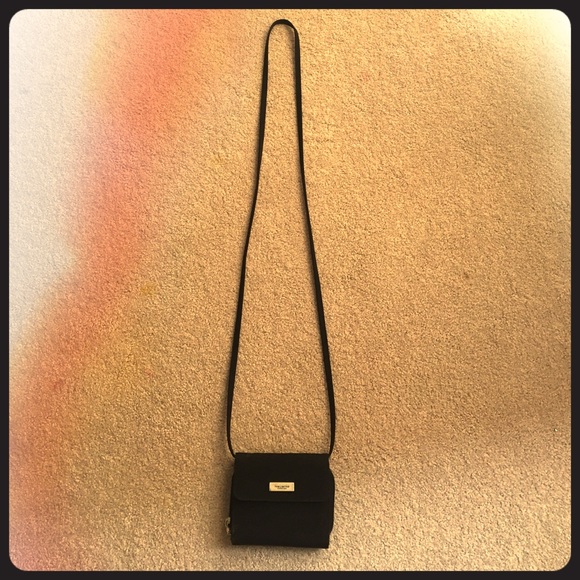 Small black purse with long strap