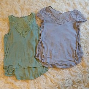 Bundle of pastel tops with lace