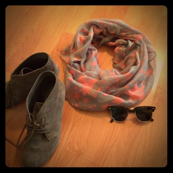Pink Star Infinity Scarf