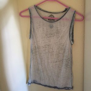 See-through green tank top