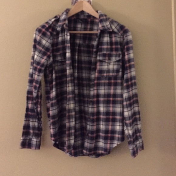 Orange & navy flannel