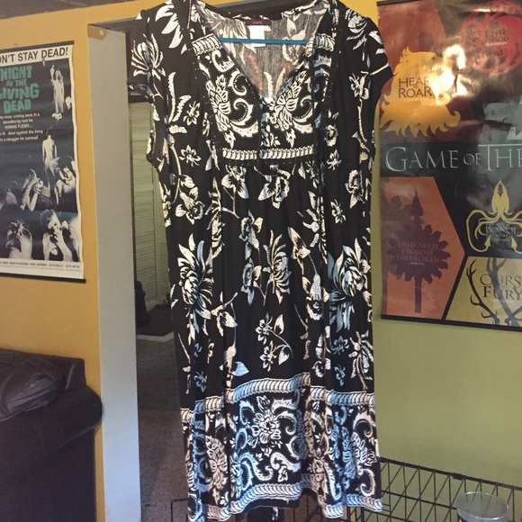 Black and white floral dress