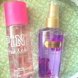 Two Victoria's Secret travel size body sprays