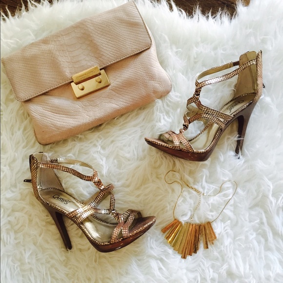 Gold snake print Carlos Santana Heels