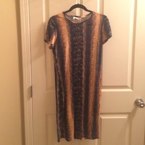 Derek Lam 10 Crosby peach and navy dress