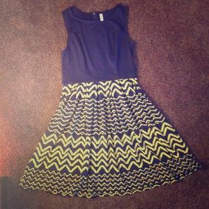 Navy blue and yellow Xhilaration dress