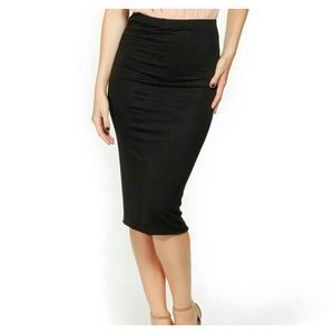Black midi skirt