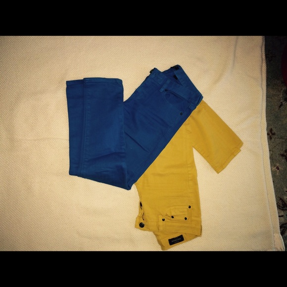 BUNDLE mustard and cobalt skinny jeans - Picture 1 of 1