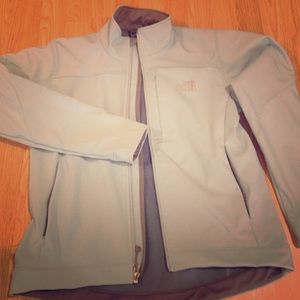 Baby blue fleece lined The North Face jacket