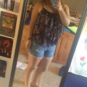 flower print 3 tier cami