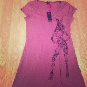 Maroon playboy tee shirt NWT